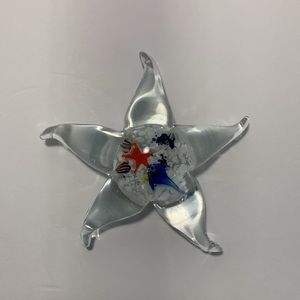 Art Glass Starfish Paperweight Fish Shell Starfish Beach Coastal Decor